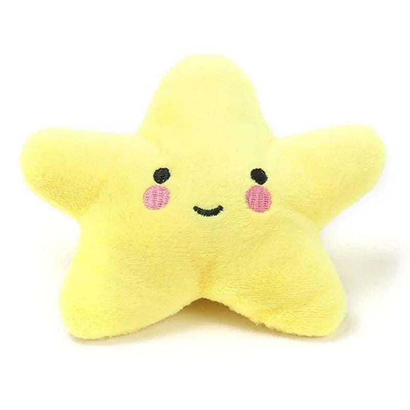 Squeaky Plush Pentagram Pet Toy for Dogs & Cats, Soft Fleece Squeaker, 3.9-5.1 in (10-13 cm)