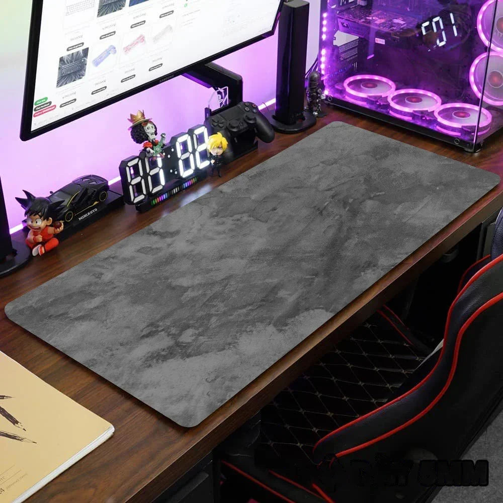 XXL Desk Mat 900x400mm (35.4 x 15.7 in) Overlocked Extended Gaming Mouse Pad, Grey