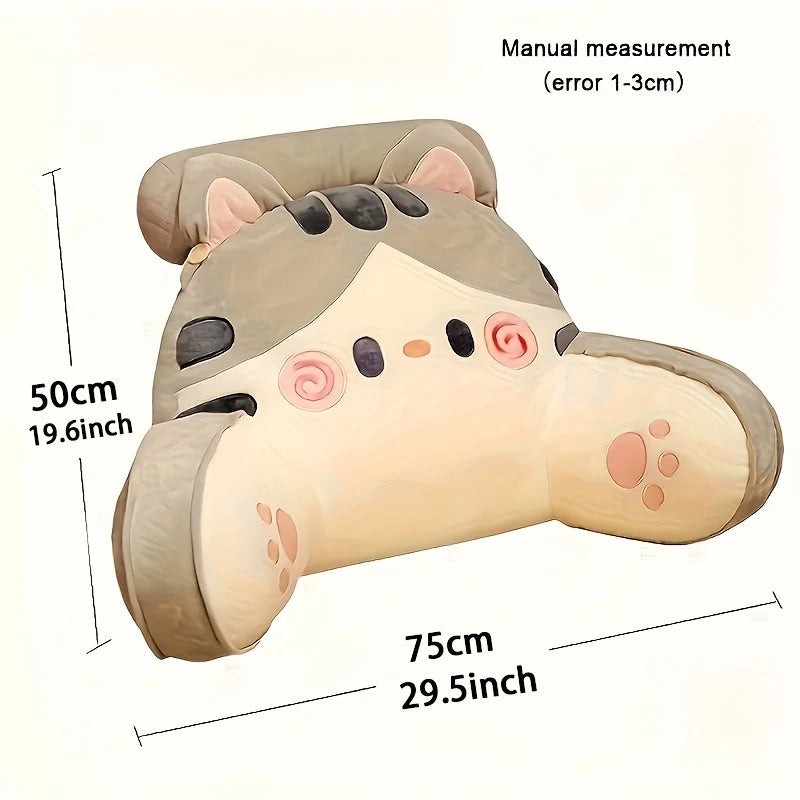 70 x 50 cm (27.6 x 19.7 in) Large Bedhead Backrest Pillow, Cartoon Cat Sofa Reading Cushion, Maternity Waist Support