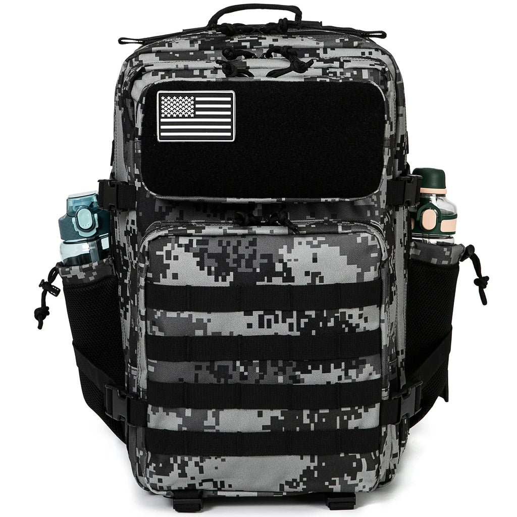 45L Tactical Backpack - 900D Waterproof MOLLE Rucksack for Hiking, Camping, Travel & School