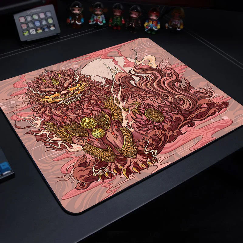 Cute Tiger Small Gaming Mouse Pad with Wrist Rest — Anti-Slip Rubber Desk Mat for Laptops & Keyboards
