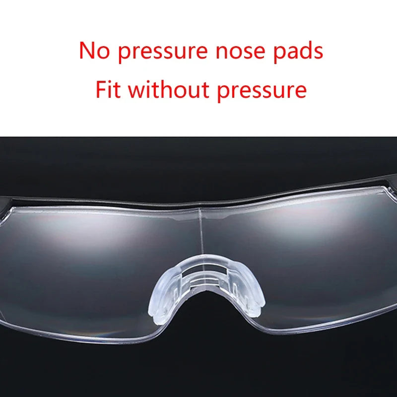 Hands-Free LED Lighted Magnifying Eyeglasses 2.5X — 2 LED Reading & Hobby Magnifier (Lens 5.7 in / 144 mm)