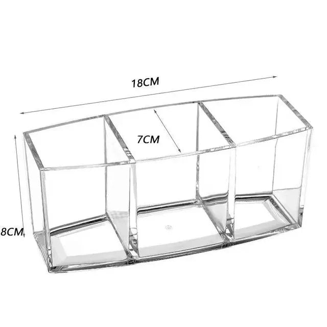 Clear Acrylic Makeup Brush Organizer – Transparent Cosmetic Holder for Lipstick, Brushes & Makeup Tools