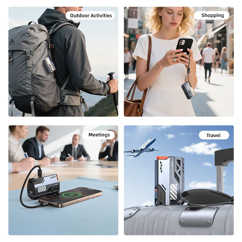 20000mAh Portable Power Bank 22.5W Fast Charge Removable Battery Pack with USB-C & Micro USB