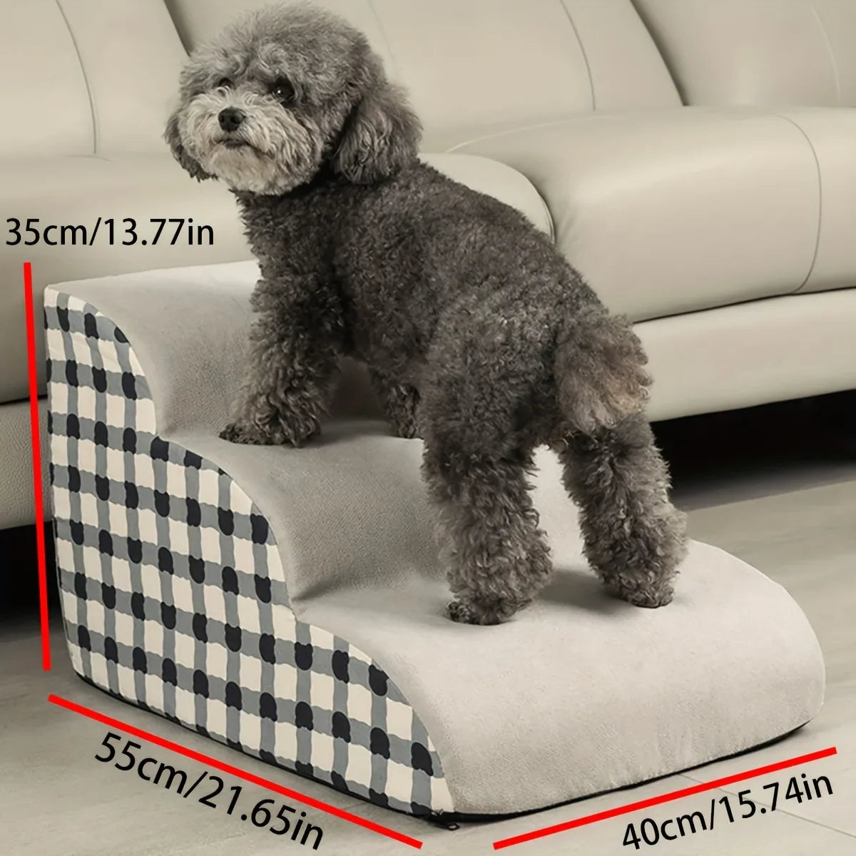 High-Density Foam Pet Steps 2 or 3-Step Non-Slip Dog & Cat Stairs for Older Pets Sofa Bed Ladder for Joint Pain