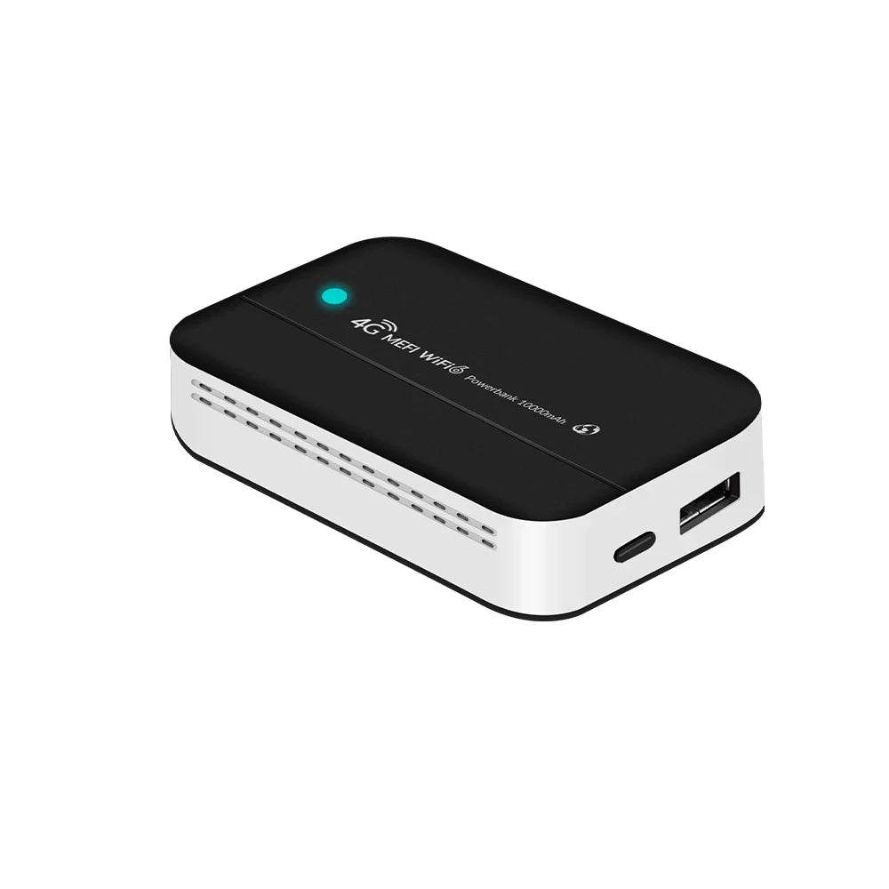 4G LTE Portable WiFi Hotspot WiFi 6 10000mAh Power Bank Pocket Router 300Mbps Global Bands