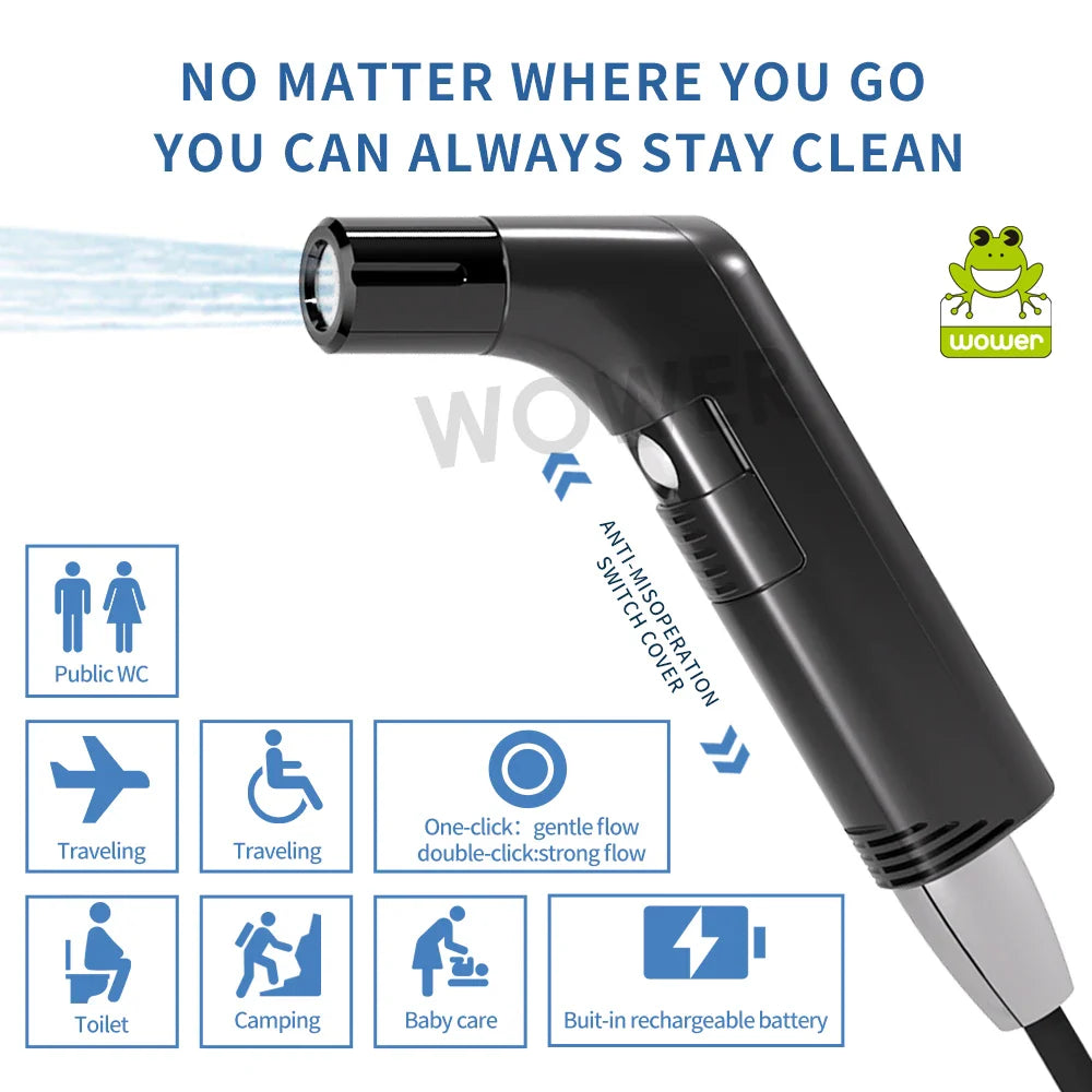 2.5L Portable Rechargeable Electric Bidet Sprayer – Handheld Shataf for Personal Hygiene, Travel & Camping