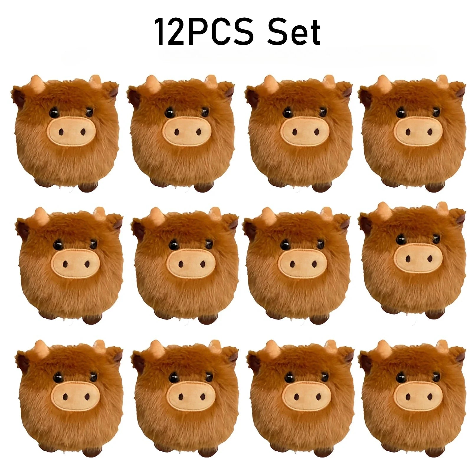 Kawaii Scottish Highland Cow Plush Keychain, Mini Stuffed Animal Car Ornament, Super Soft Plush Pendant, Christmas Gift