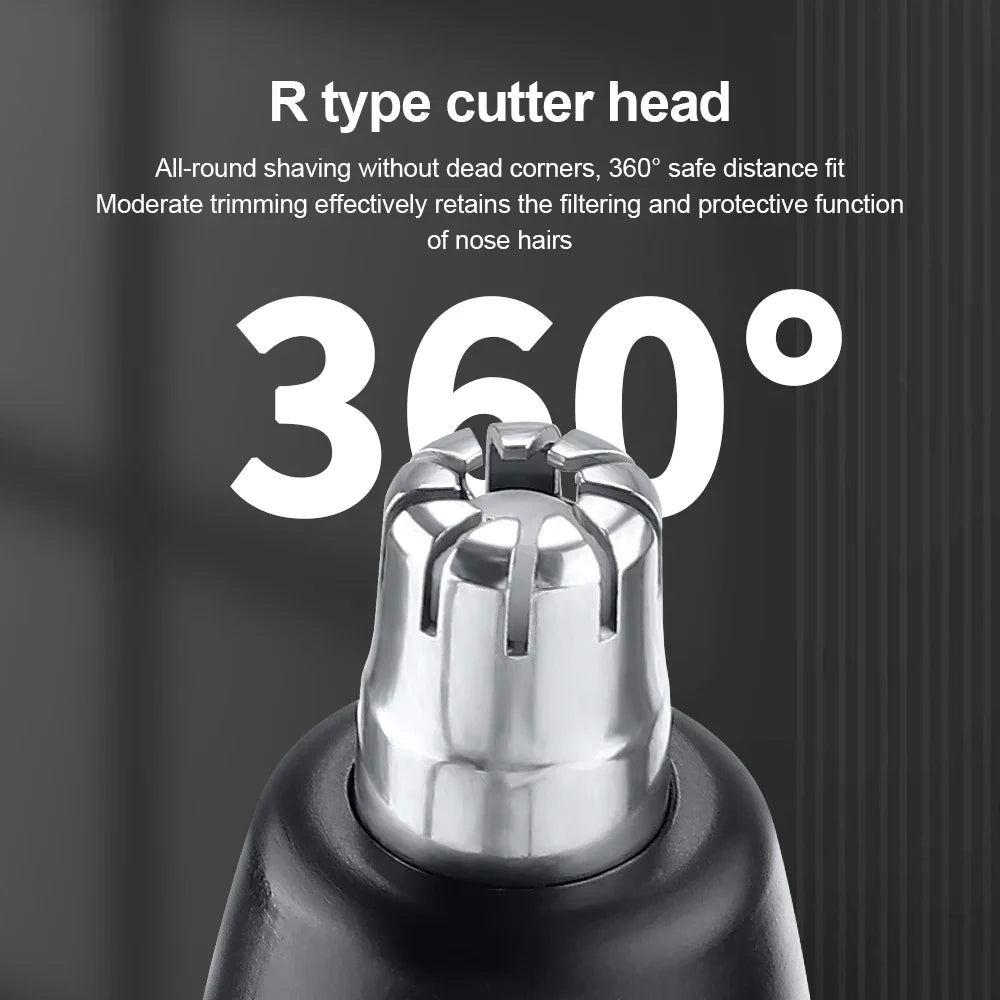 Rechargeable Electric Nose & Ear Hair Trimmer – USB-C Portable Waterproof Painless Groomer for Men & Women