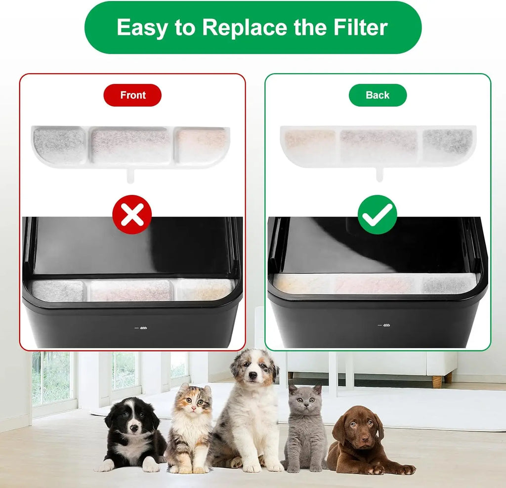 6/12/16/20/24-Pack Cat Water Fountain Replacement Filters with Pre-Filter Sponges – Activated Carbon & Ion Exchange