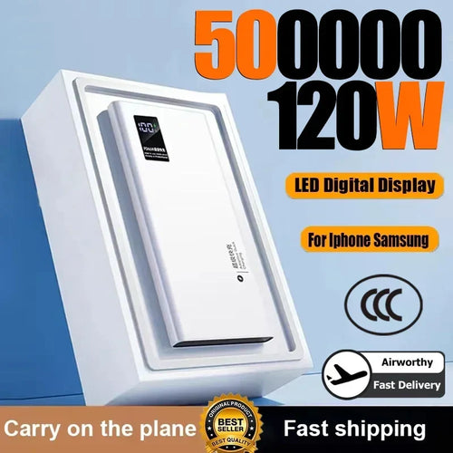 120W 200000mAh Power Bank Portable Fast Charging Battery Pack with LED Digital Display USB-C 2-Way Quick Charge