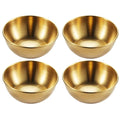 Stainless Steel Sauce & Appetizer Dishes Set — Gold or Silver Condiment Plates 8 x 8 x 3 cm (3.15 x 3.15 x 1.18 in)