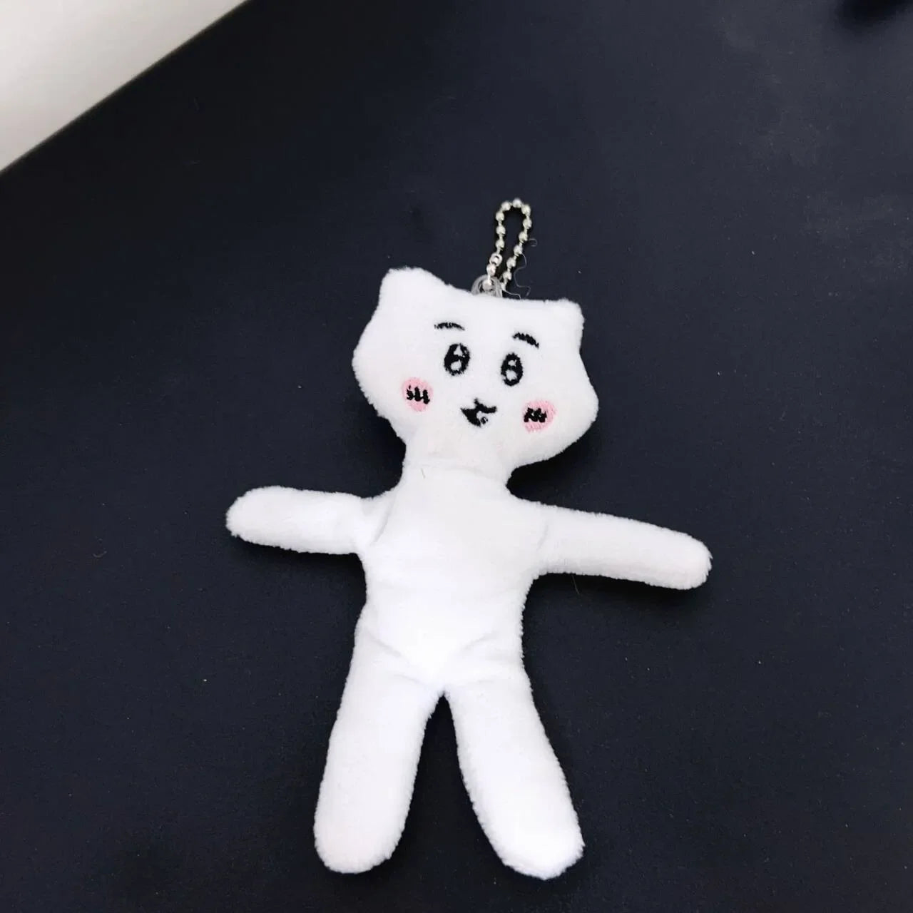 Hachiware Usagi Plush Keychain – Star Hugging Doll Pendant, Soft Hanging Plush Charm for Bags & Backpacks (Bead Chain or Metal Buckle)