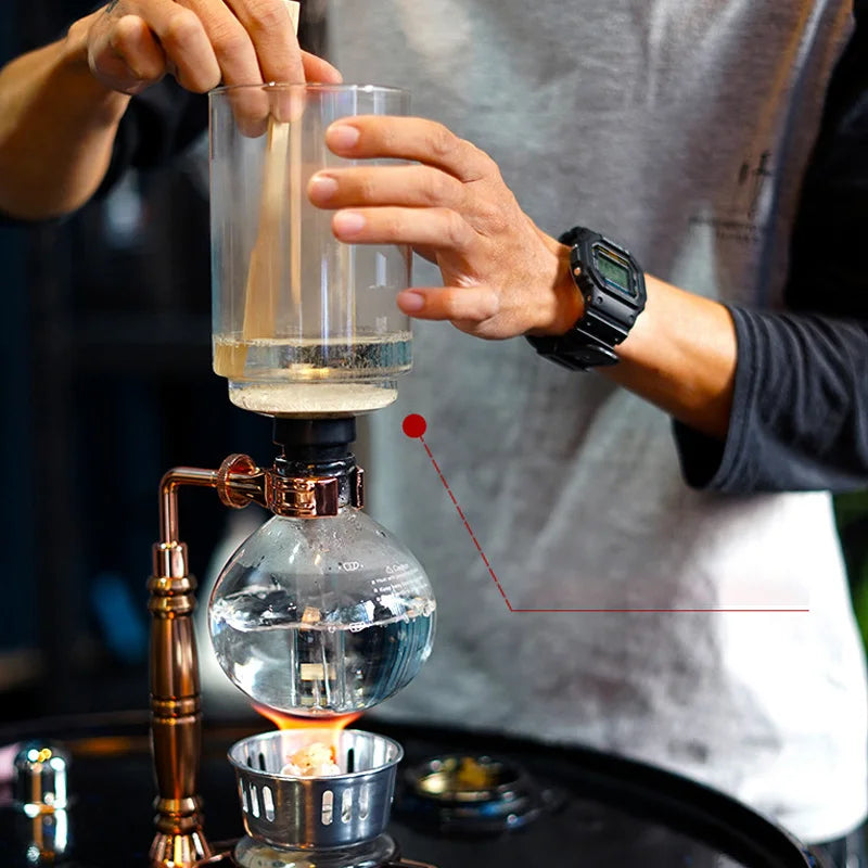 3-5 Cup Syphon Coffee Maker 600ml (20.3 fl oz) Heat-Resistant Glass Siphon Vacuum Brewer