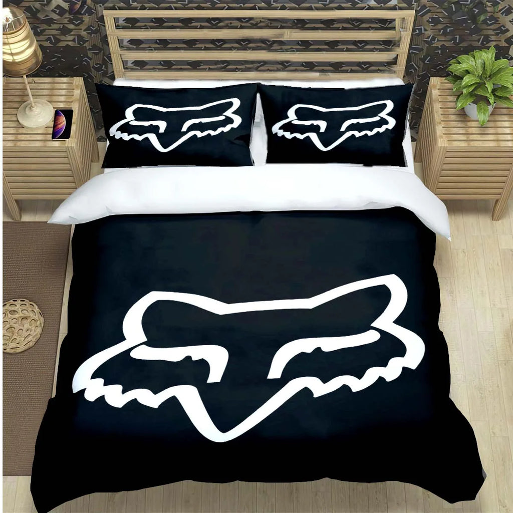 Cartoon Fox 3-Piece Microfiber Duvet Cover Set for Kids & Teens — Twin/Full/Queen/King Options