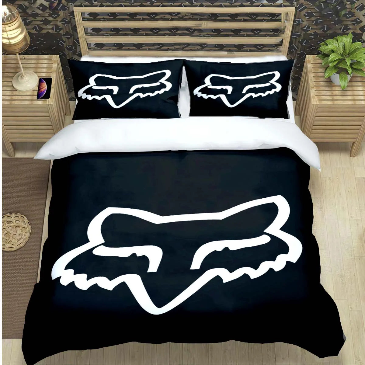 Cartoon Fox 3-Piece Microfiber Duvet Cover Set for Kids & Teens — Twin/Full/Queen/King Options