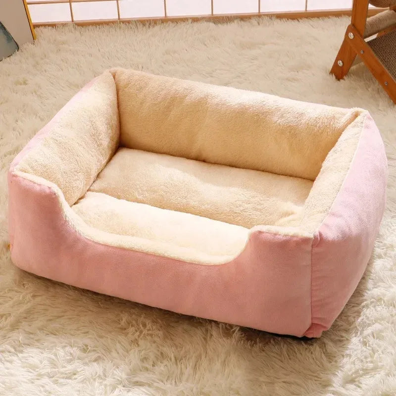Plush Pet Bed for Cats and Small Dogs – Cozy Winter Cat Cushion House