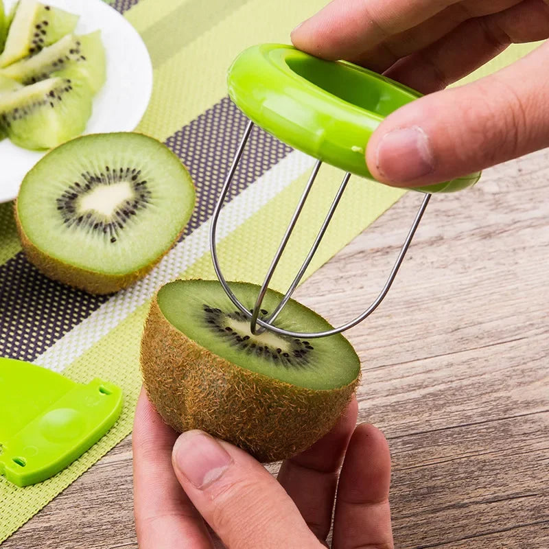 Detachable Kiwi Cutter & Fruit Peeler – Stainless Steel Blade Compact Lemon Peeling Tool for Salad Prep