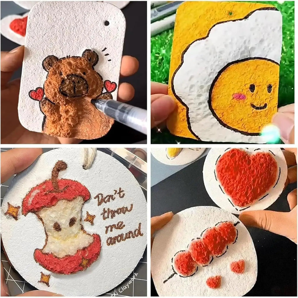 3D Magic Puffy Foam Texture Painting Paper for Kids DIY Art Craft