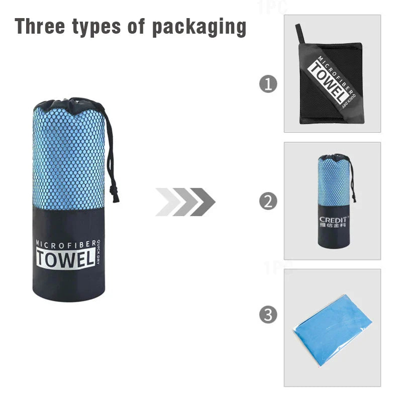 Microfiber Quick-Dry Large Beach & Sports Towel for Travel, Gym, Yoga, Swimming