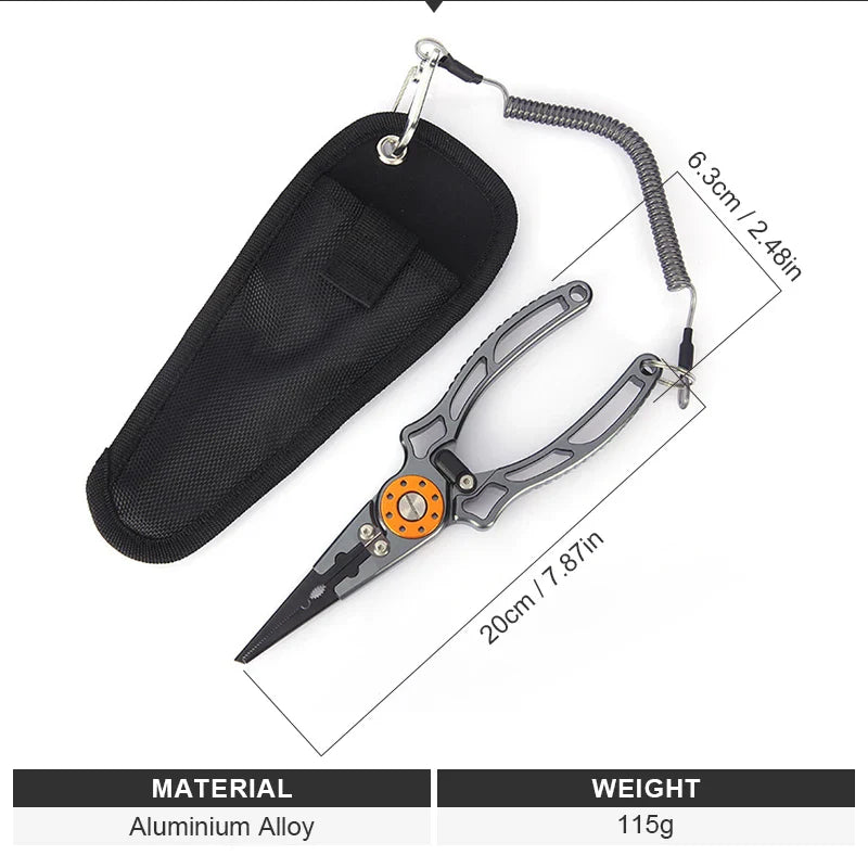 Stainless Steel Fishing Scissors Keychain – Blunt Tip Serrated Blade, 9.5 x 6.27 cm (3.74 x 2.47 in)