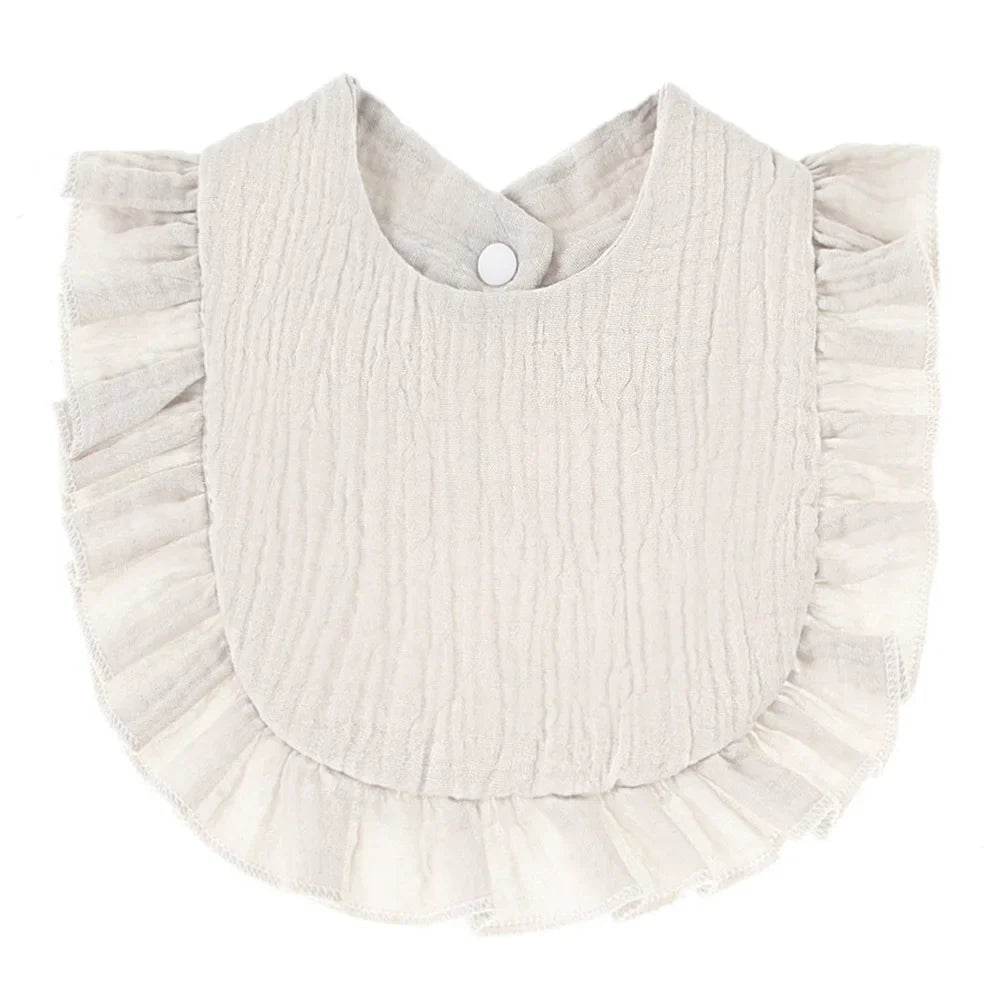Muslin Cotton Baby Bibs & Burp Cloths - Ruffle Bandana Drool Bibs for Newborns