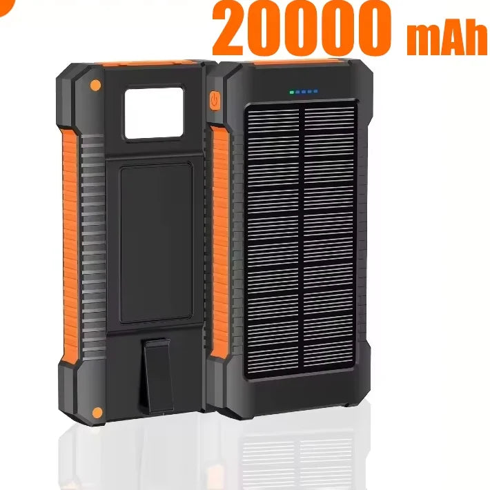 Waterproof Solar Power Bank 50,000/100,000/200,000mAh Dual USB PD 20W & 120W Fast Charge Portable Charger with LED Display & Flashlight for Camping & Travel