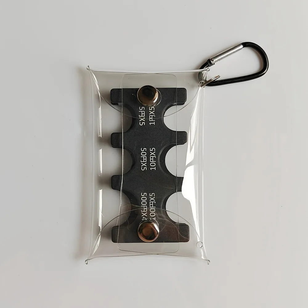Portable Transparent Coin Clip Organizer Wallet – Small PVC Travel Coin & Card Holder