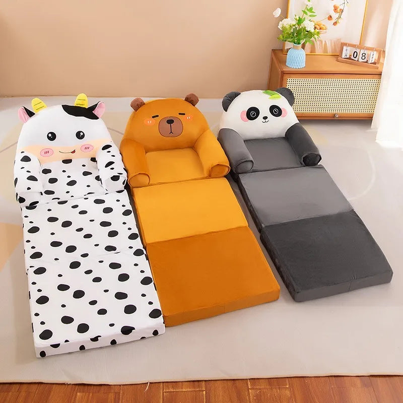 Kids Folding Sofa Bed – Convertible Toddler Seat & Nap Couch with Removable Washable Cover
