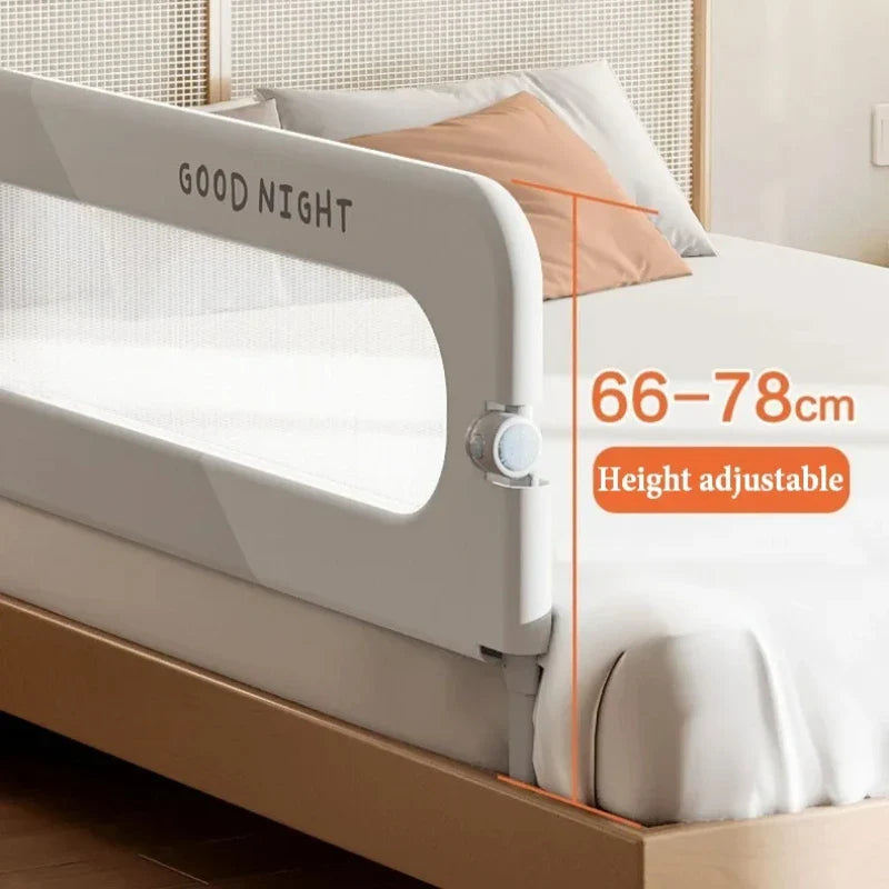 Invisible Collapsible Baby Bed Rail Guard – Foldable Anti-Fall Safety Barrier for Toddlers, Fits 150/180/200/220×70 cm (59/71/79/87×27.6 in)