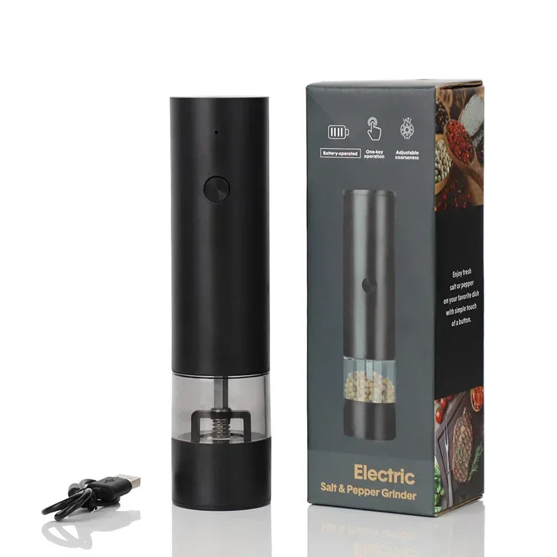 Rechargeable Electric Salt & Pepper Grinder – Adjustable Coarseness, Large Capacity Auto Spice Mill for Kitchen