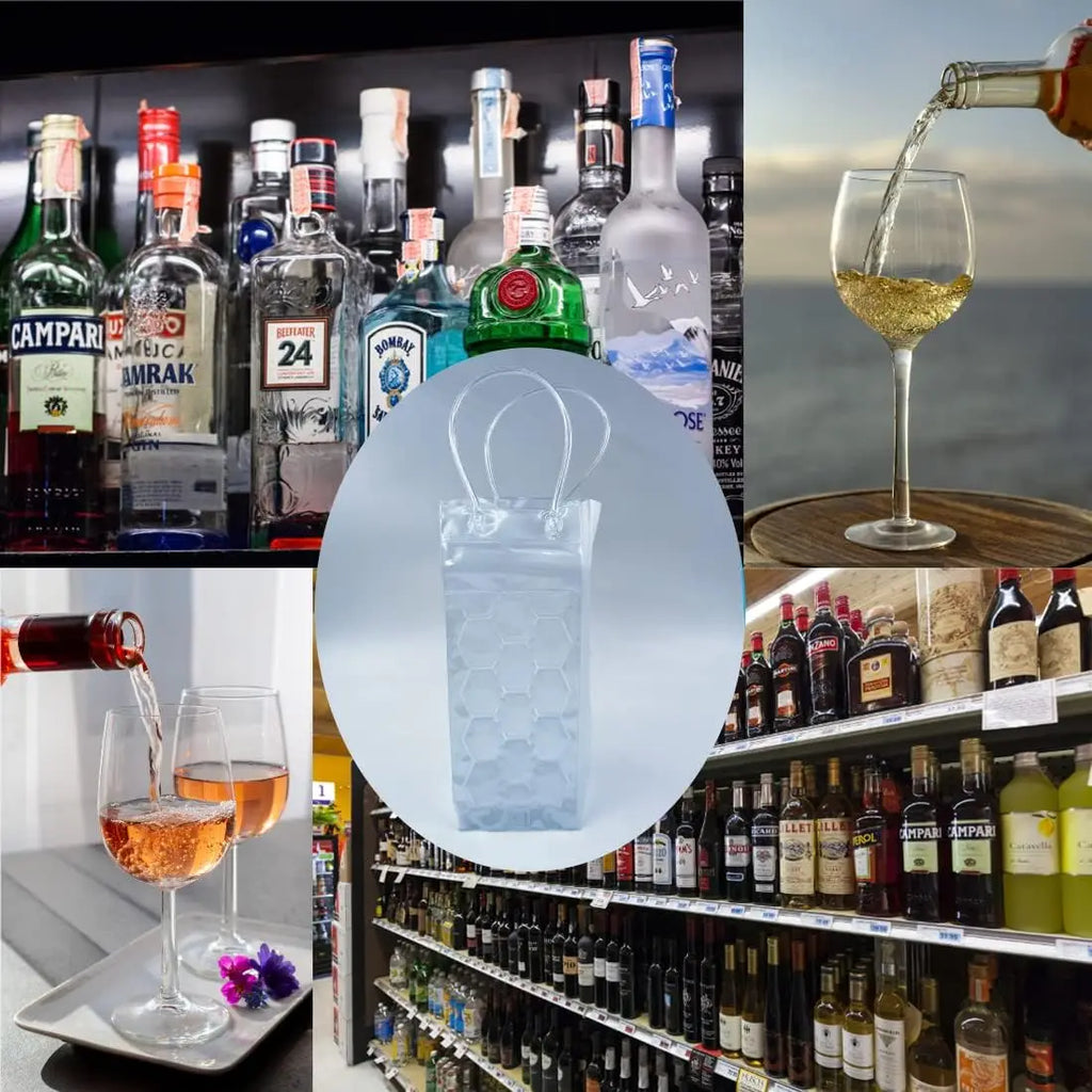 Portable Gel Wine Cooler Bag - Insulated Silicone Bottle and Can Chiller for Wine, Champagne & Beer