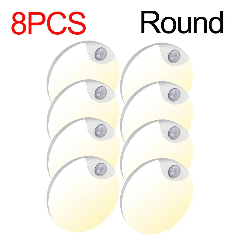 USB Rechargeable Motion Sensor Night Light – Warm/Cool LED with Magnetic Mount for Bedroom Hallway Closet Stairs