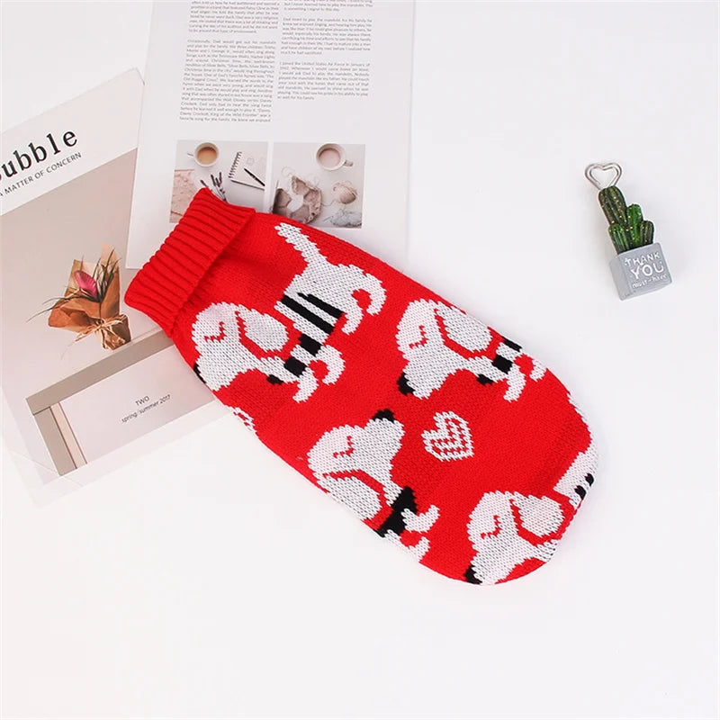 Cute Cartoon Cat Sweater Pullover – Warm Winter Knit Pet Coat for Cats & Small Breeds