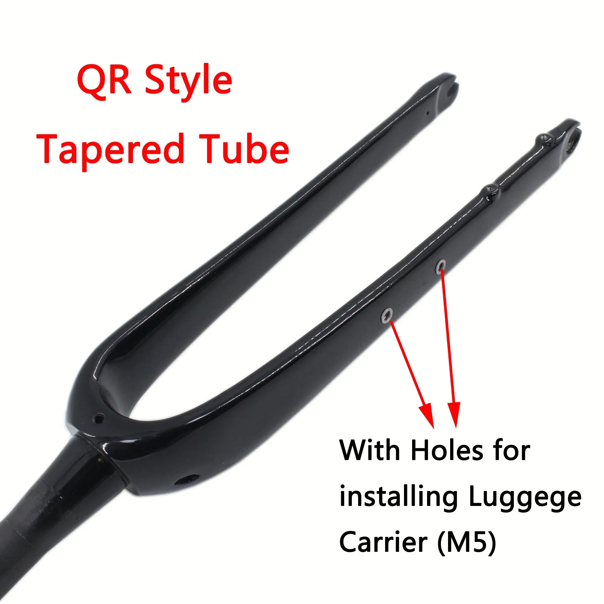 700C UD T800 Full Carbon Road & Gravel Bike Fork — Disc Brake, Luggage Carrier Mount, 45mm Offset