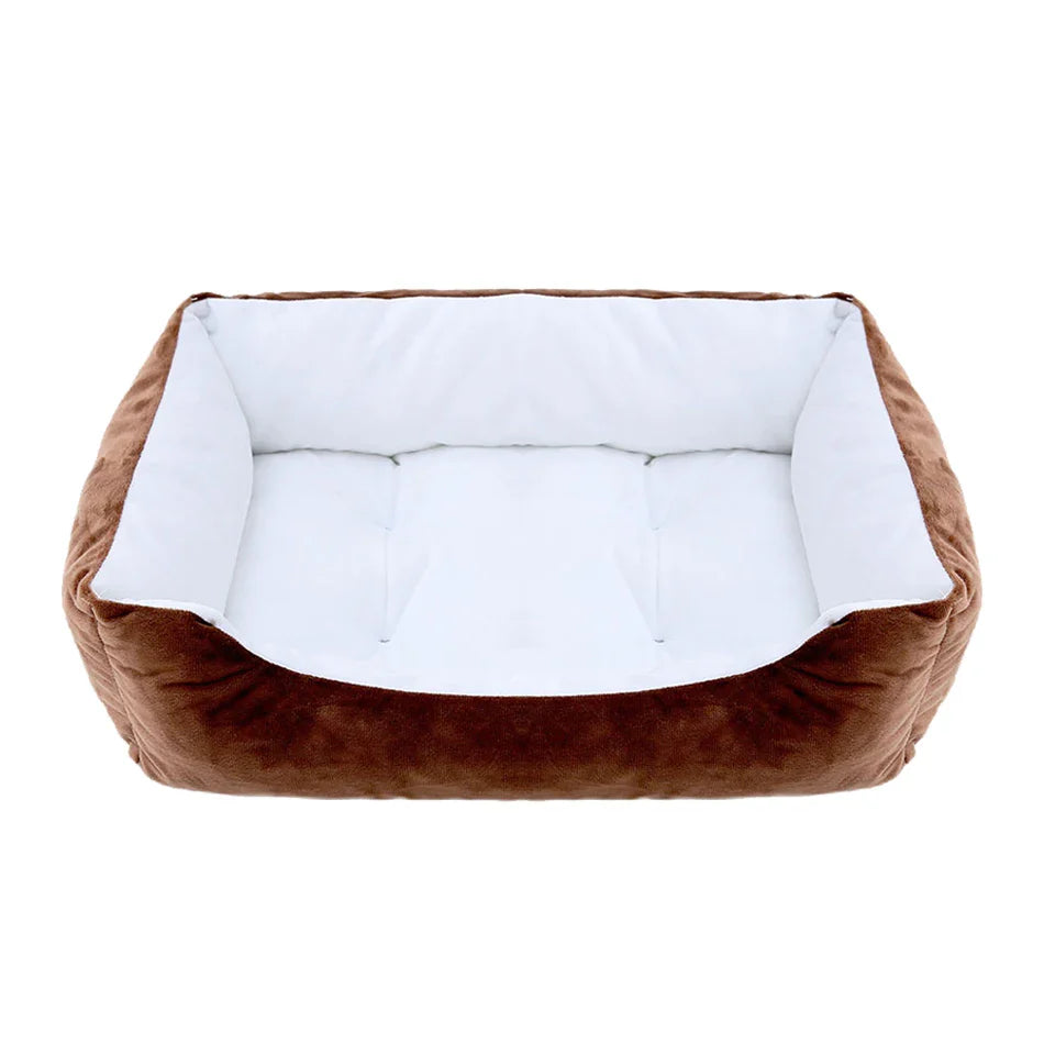 Plush Square Pet Bed for Dogs & Cats, Calming Kennel Sofa Cushion in Multiple Sizes (XS-XXL)