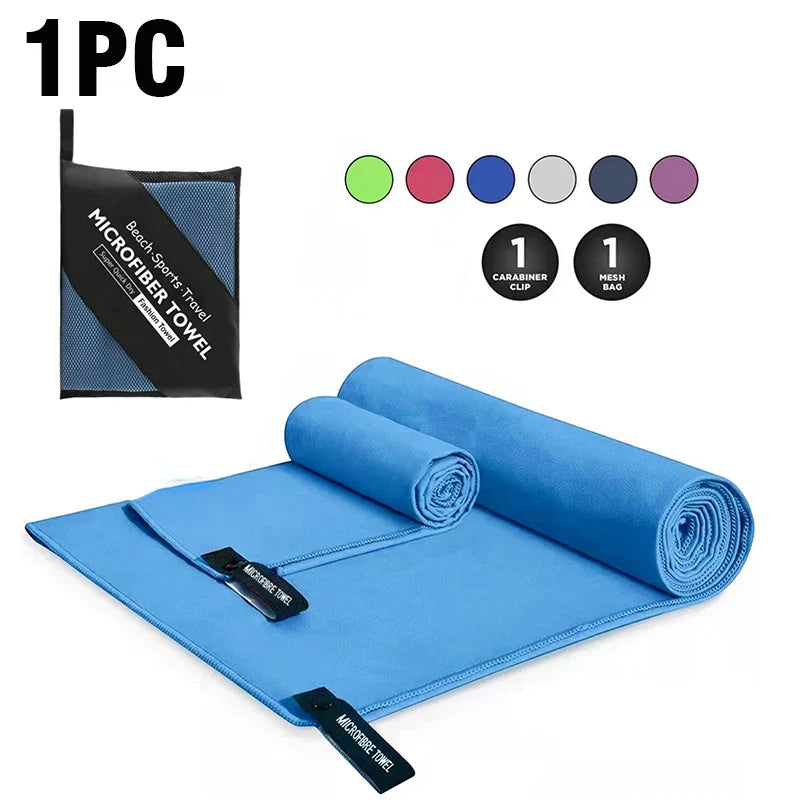 Microfiber Quick-Dry Large Beach & Sports Towel for Travel, Gym, Yoga, Swimming