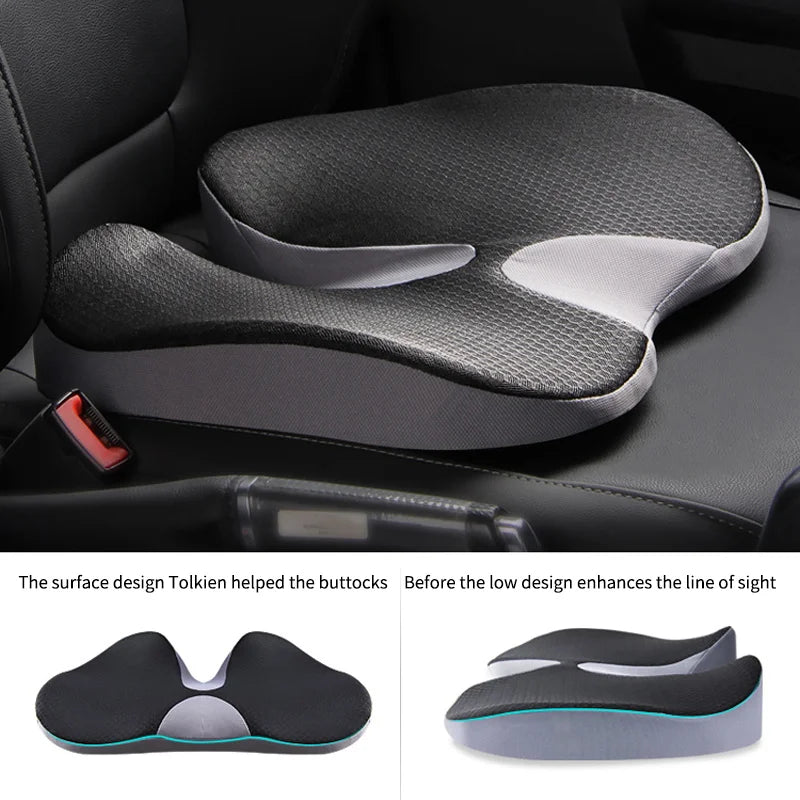 Orthopedic Memory Foam Seat Cushion – Non-Slip Coccyx, Tailbone, Sciatica & Prostate Pain Relief for Chair and Car