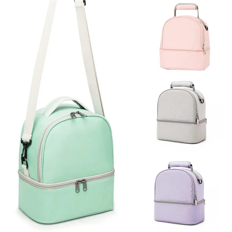Insulated Double-Layer Large Capacity Mommy Bag – Travel Picnic Diaper & Lunch Backpack