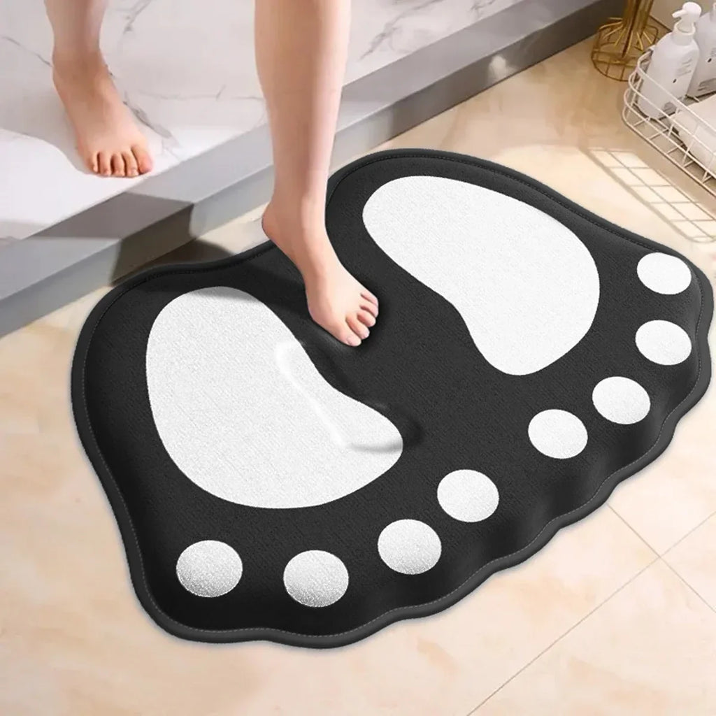 Cartoon Flannel Bath Mat – Absorbent Furry Non-Slip Bathroom & Shower Rug