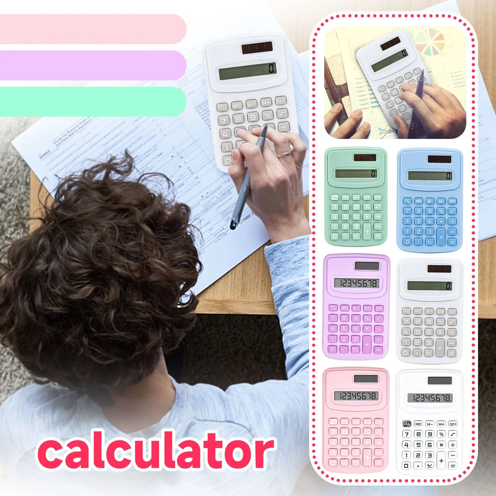 Pocket 12-Digit Solar & Battery Calculator – 4-Function Handheld for Students, Office, Accounting