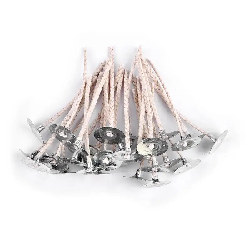 Smokeless Cotton Candle Wicks 30-Pack — 6–20 cm (2.4–7.9 in) Large-Base Woven Wicks for Soy Wax & Kerosene Lamps