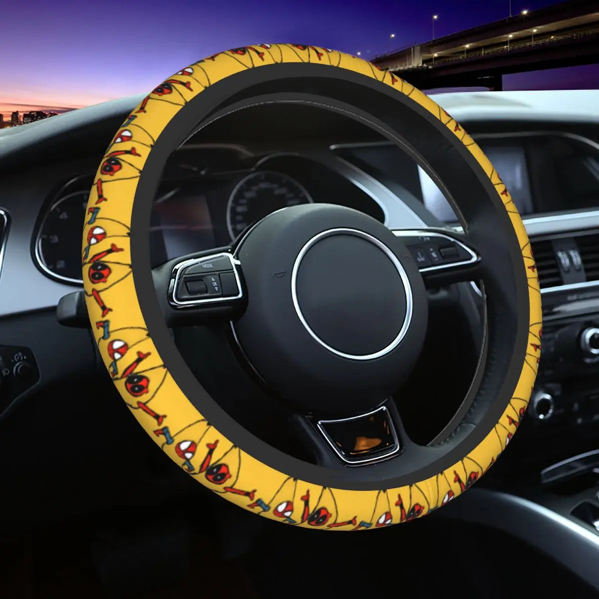 Kawaii Manga Steering Wheel Cover Soft Universal Fit 37-38 cm (14.5-15 in) Car Protector