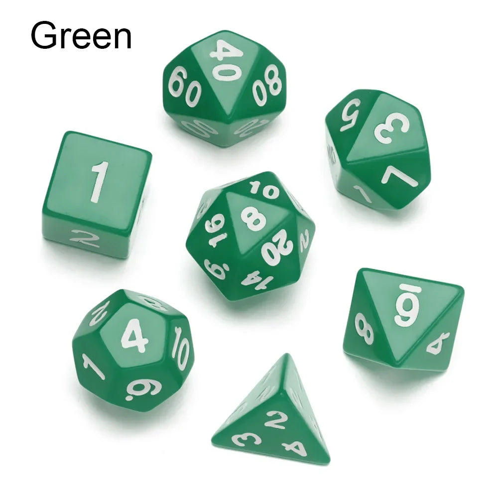 7-Piece Black Polyhedral Dice Set for D&D TRPG Tabletop RPG, Board & Card Games