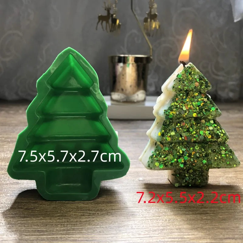 3D Christmas Tree Silicone Mold for Candle Making, Soap, Resin & Baking DIY Holiday Craft Kit