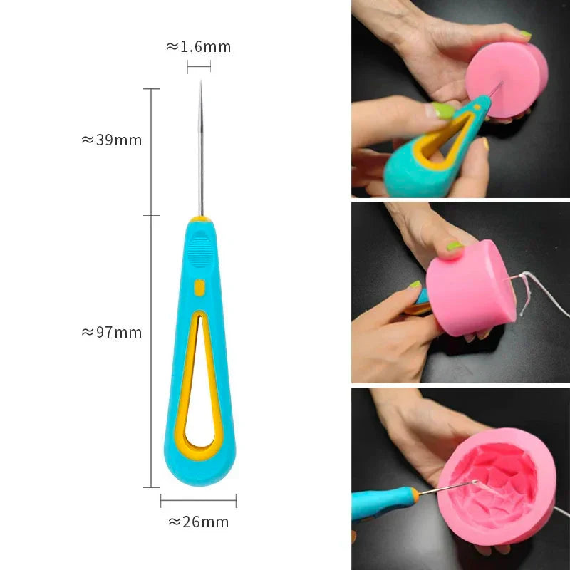 Pure Cotton Candle Wicks 100-Pack with Metal Wick Brackets & Silicone Punch Awl DIY Candle Making Kit