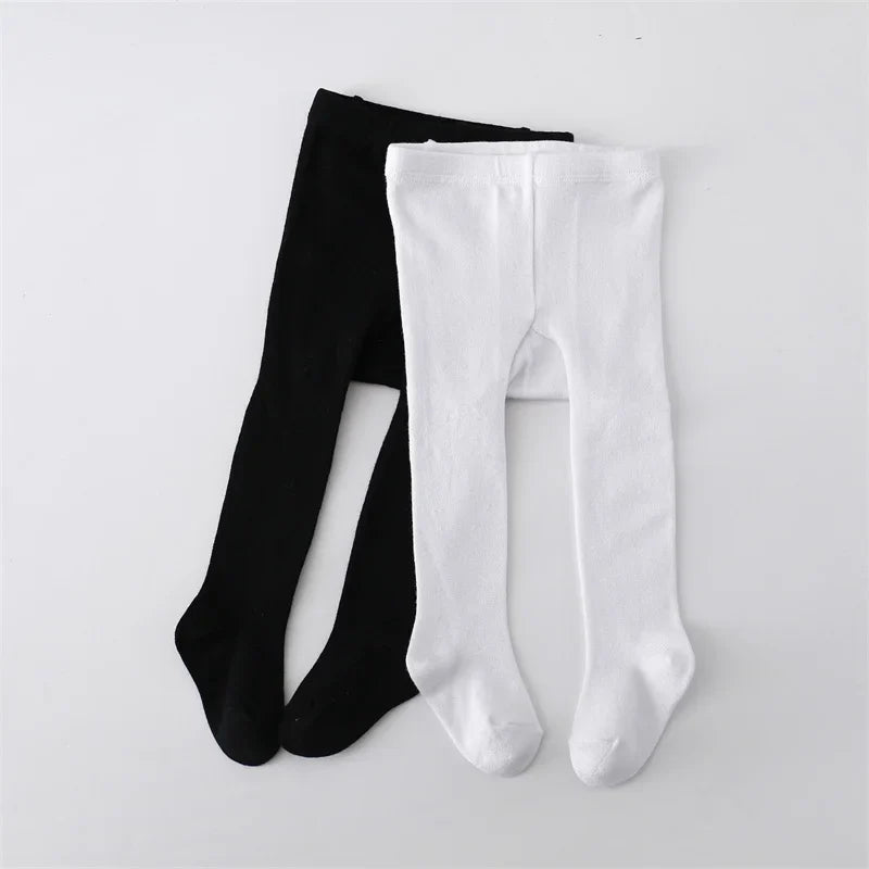 Baby Girl Cotton Knitted Tights Newborn & Toddler Pantyhose Casual White Black