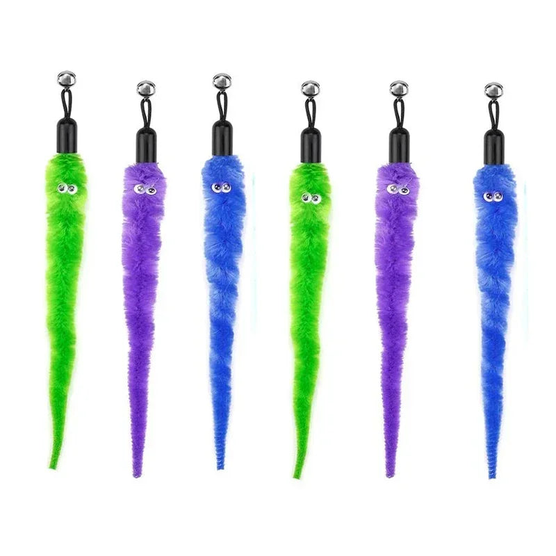 Interactive Cat Feather Toy Refill Kit – Feather Birds, Faux Worm & Foam Ball with Bell for Kittens