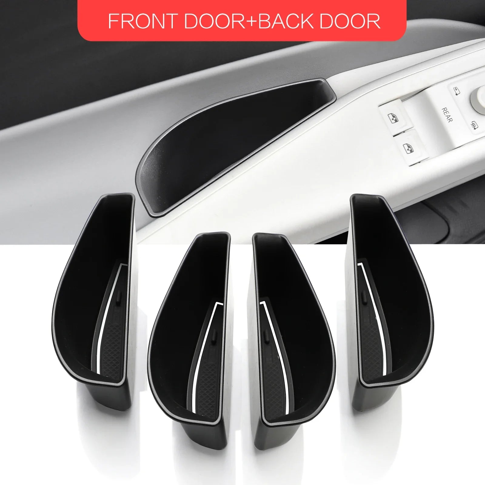 Car Door Handle Storage Tray Organizer for ID.4, Armrest Holder — 2pc (Front) or 4pc (Front & Rear)