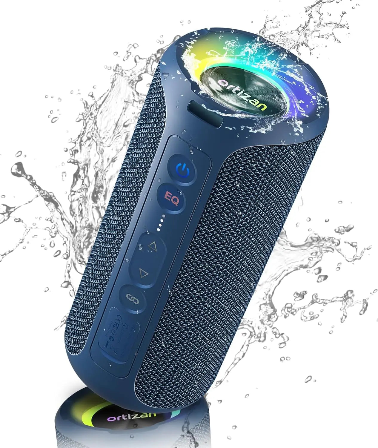 Waterproof 40W Portable Bluetooth Speaker with RGB LED Lights, 30-Hour Playtime, IPX7, TWS